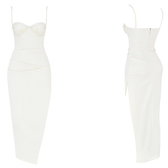 HOUSE OF CB 'Flora' Ivory Satin Corset Dress NWOT - Picture 15 of 15